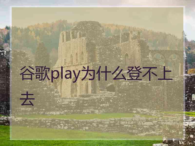 谷歌play为什么登不上去