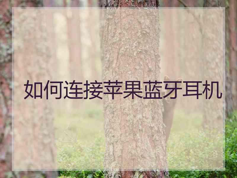 如何连接苹果蓝牙耳机