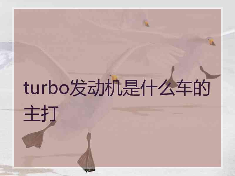 turbo发动机是什么车的主打