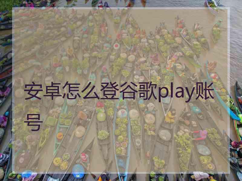 安卓怎么登谷歌play账号