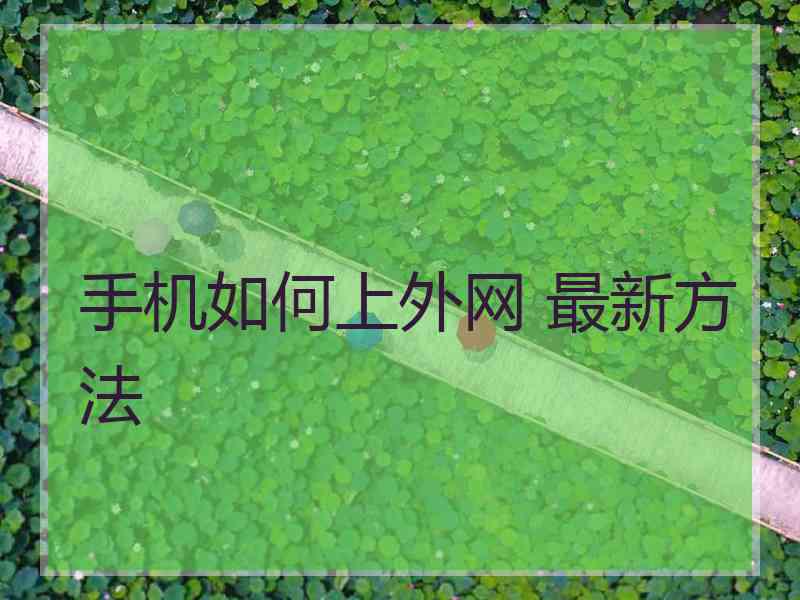 手机如何上外网 最新方法