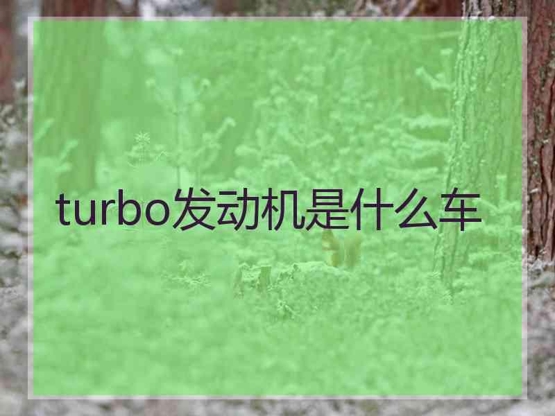 turbo发动机是什么车