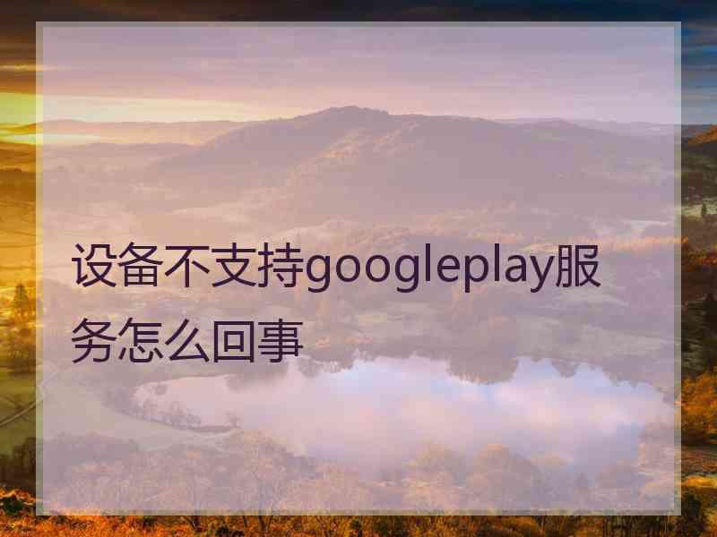 设备不支持googleplay服务怎么回事